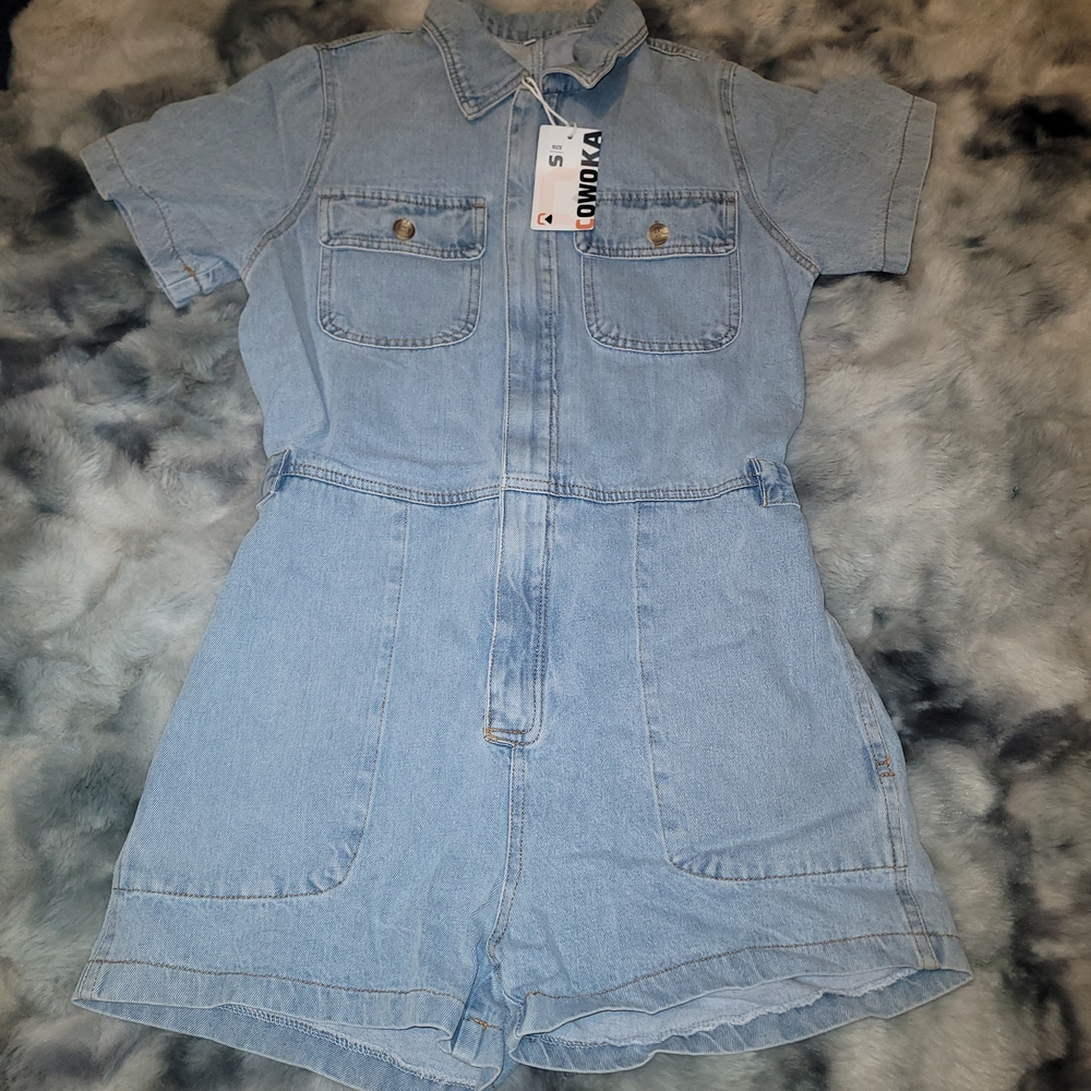 Light Blue Denim Jumpsuit